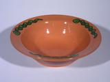 Terra Cotta Green Snake Lip Bowl, Large