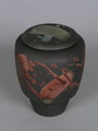 Lidded Raku Vessel Medium, Night Sky
