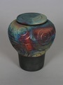 Raku Vessel with Circle Glaze Detail