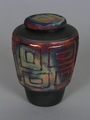 Raku Vessel with Square Glaze Detail