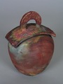 Raku Vessel with Textured Lid #2